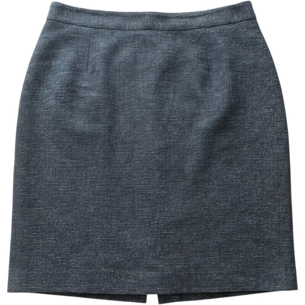Ann Taylor Petite Charcoal Gray Textured Weave Lined Pencil Skirt 10P